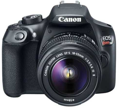 Canon EOS Rebel T6 Digital SLR Camera Kit with EF-S 18-55mm f/3.5-5.6 is II Lens, Built-in WiFi and NFC - Black (Renewed)