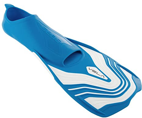 SEAC Vela Palmes Courtes Chaussantes pour la Natation en Piscine et en Mer Adulte Mixte, Bleu Clair, 38-39