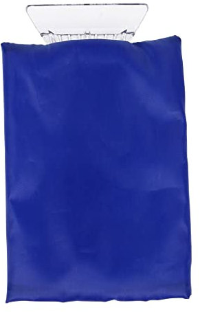 TURBOCAR - Raclette vitre gant antigivre voiture - Gant nylon avec rebord en fausse fourrure - Raclette gratte givre intégrée à l'intérieur - Couleurs panachées: rouge et bleu - Dimensions: 24 x 16 cm