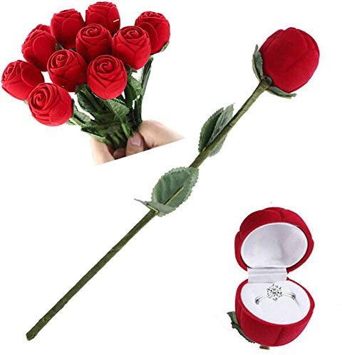 Zongha Schmuckkästen schmuckkästchen mädchen Rote Ringschachtel Schmuckhalter Schmuckaufbewahrung Schmuckständer Einzelhandel Rose Schmuckschatulle