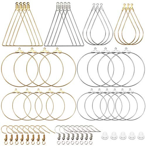 TOAOB 280pcs Gold and Silver Earring Hooks with Earring Hoop and Backs for Jewellery Making Supplies DIY Craft Jewellery Findings Accessories
