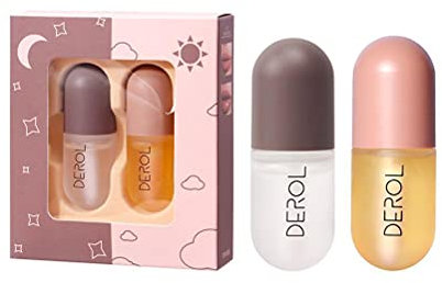 Tianbi 2 Pcs Lip Plumper Set Natürliche Make-Up Plumping Lip Gloss Lip Care Serum Kit Derol Lip Plumper Lip Enhancer Fuller Hydratisiert Schönheit Lippen