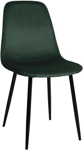CLP Esszimmerstuhl Napier I Samt I Stoff I Kunstleder I Mit Bodenschonern, Farbe:grün, Material:Samt