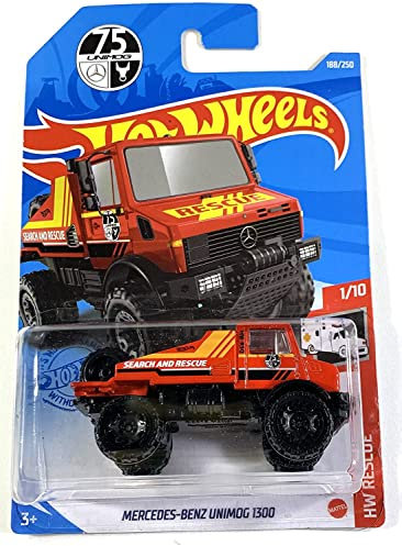 Hot Wheels, Mercedes-Benz Unimog 1300 Red, HW Rescue 1/10, 188/250