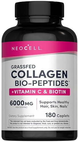 NeoCell Collagen Peptides Pills | 180 Tablets | with Vitamin C and Biotin | Grass Fed Bovine | Hair, Skin, & Nails | for Women and Men
