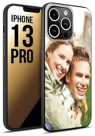 CUSTOMIZZA - Custodia cover nera morbida in tpu compatibile per iPhone 13 PRO personalizzata con foto immagine scritta a piacere