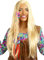 Funidelia | Hippie Perücke blond für Herren und Damen De jaren '60, Hippie, Flower power, Berufe - Zubehör für Erwachsene, Zubehör für Kostüm - Weiß