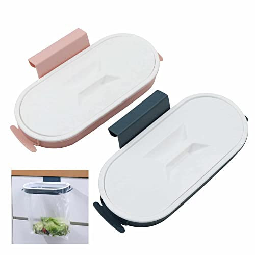gexuamz Hängender Müllsackhalter Müllsäcke Lagerregal Trash Tasche Halter Organizer - Über dem Schrank Plastiktütenhalter Zum Sammeln von Küchenabfällen und zum Reinhalten der Küche( 2 Stück )