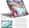 MUSHUI 4 in 1 Custodia per MacBook Air 13 Pollici 2020 2019 2018 Modello A2337 M1/A2179/A1932, Plastica Case Rigida & Tastiera Cover & Proteggi Schermo compatibile con Mac Air 13, Marmo 5