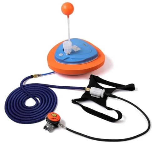 DGLUYUDV Tauchventilator, 3,5 H wiederaufladbares Tauchsystem, wasserdichter Luftkompressor mit 11,9 m Schlauch und Atemregler, Tauchsystem für Freizeit-Tauchen, Angeln