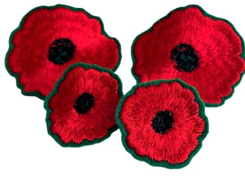 Masonic Poppy-Remembrance Badge, in 2 Größen, Freimaurer Poppy Abzeichen, Poppy Pin, Mohnblume Anstecker, Remembrance Pin, Ansteckpin, Freimaurer Pin