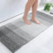 Homaxy Chenille Badezimmerteppich rutschfeste Hochflor Badematte Waschbar Badteppich Weich Badvorleger Saugfähige Duschvorleger für Badezimmer - 60x120 cm, Grau