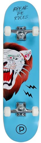 Playlife Skateboard Lion, 31 / 8 - 79cm / 20,5cm, mit 52x36mm 90A Rollen, ABEC 7 Kugellager, Art. nr.: 880312