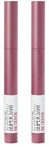 Maybelline New York SuperStay Ink Crayon Lippenstift mit temperierbarer Gel-Formel, Matt-Effekt, langer Halt 8 Stunden, Farbe 25 Stay Exceptional, 2 Kosmetika
