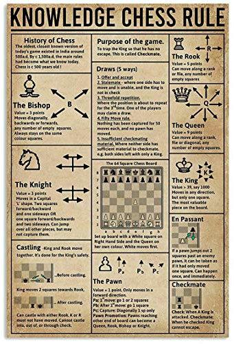 IUBBKI Knowledge Chess Rule Computer Programming Knowledge Retro Vintage Blechschild für Infografiken, Metallschild, Poster für Bar, Café, Schule, 30,5 x 40,6 cm