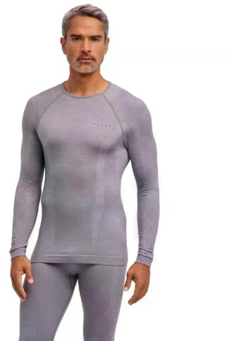 FALKE Herren Wool-Tech Round Neck Funktionsshirt Langarm atmungsaktiv klimaregulierend geruchshemmend nachhaltige Wolle Funktionsmaterial kalte bis sehr kalte Temperatur Funktionsunterwäsche 1 Stück
