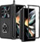 Doeshine Cover per Samsung Galaxy Z Fold 4, Custodia con Supporto S-Pen, 360 Rotante Supporto, Protezione Della Fotocamera e Cerniera, Davanti Pellicola Protettiva, Antiurto Case (Nero)