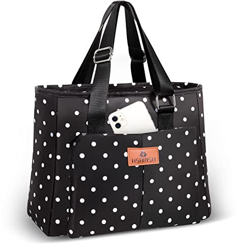 HSHRISH Lunchtasche Damen,kühltasche arbeit damen Wasserdichtes und auslaufsicheres Material. Verstellbarer Schultergurt, geeignet für Erwachsene, Damen Arbeit Camping Einkaufen Strand 12L Schwarz
