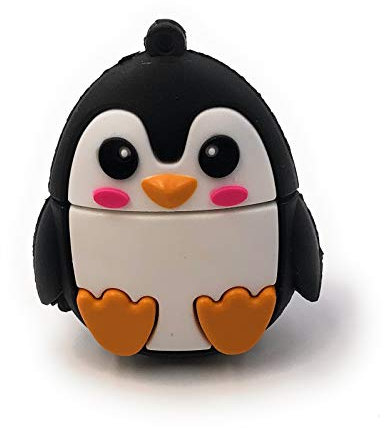 Onwomania Pinguin Flach Ründlich niedlich Funny USB Stick 128 GB USB 3.0 Speicherstick USB-Datenträger