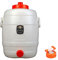 Mostfass 30 Liter mit Auslaufhahn NW10, Gärfass PE (30 L rund) für Most, Wein, Cider, Säfte, Glühwein, Getränke, Fass Getränkefass lebensmittelecht, Kunststoff Gärbehälter Behälter