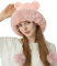 JFAN Warm Mütze Bommelmütze Damen Pudelmütze Winter Ski Mehrfarbig Mode Gehäkeltes Fell Strickmütze Rosa One Size