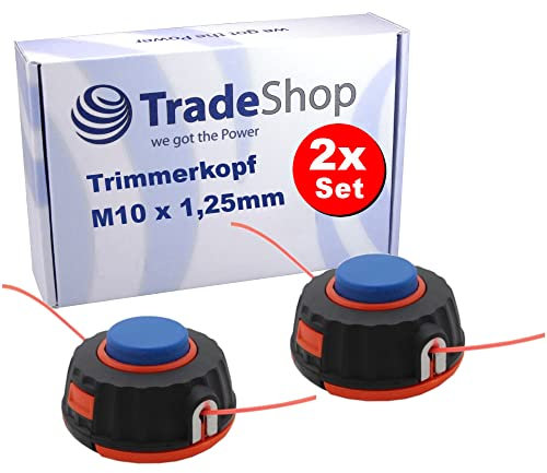2x Trade-Shop Trimmerkopf/Mähkopf/Fadenkopf M10 x 1,25mm Links kompatibel mit Honda UMK-425 UMK-435 UMK-431, Makita DBC-250 DBC-300 DBC-340 DBC-290