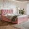 MOTIVENA Aspen Boxspringbett 140x200 mit Bettkasten und Topper, Polsterbett 140x200 mit Bettkasten, Taschenfederkern-Matratze (H3), Visco Memory-Foam Topper (H2), Samt, Rosa (Pink)