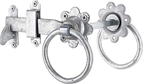 IRONTITE® Ring Gate Latch, Heavy Duty Gate Latch for Wooden Gates, Auto Garden Gate Latch Ideal for Keeping Garden Gates and Doors Shut, Opened from Either Side of Gate (BZP)