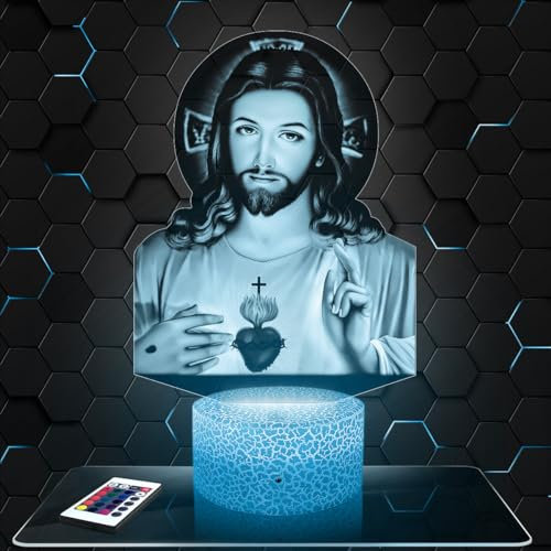 Nachttischlampe Jesus Christus Religion deko Katholisch Christlich Religion. Geschenkidee Mann Frau objekt Jesus Christus Religion Nachtlicht Erwachsene deko Zimmer. TOP