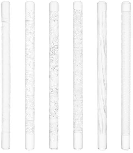BENECREAT 6 pz Mattarello In Rilievo Acrilico, Rullo Antiaderente In Argilla con Motivo 16.5D Da 3 cm per Orecchini In Argilla Polimerica, Gioielli e Decorazioni Fai Da Te, 10 mm di Diametro