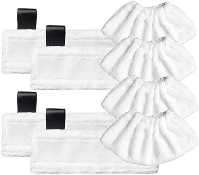 PiLTar Sostituisci i tamponi di Pulizia in Superfibra, Le coperture, i raccordi for Il pulitore a Vapore, Gli Stracci for Scopa a Vapore.Compatibile con Karcher SC1 SC2 SC3 SC4 SC5 (Color : 8PCS)