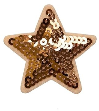 SYSUII 10PCS Bestickte Patches zum Aufbügeln Glitzer Pailletten Fünfzackiger Stern Bestickte Aufnäher zum Aufnähen Bügelflicken Patches Applikation für Hut,Jeans,Jacken Rucksäcke,DIY-Zubehör-Gold