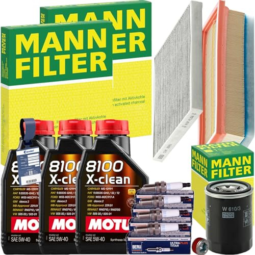 Inspektionspaket + 5W-40 Motoröl passend für Punto 199/65-78 PS