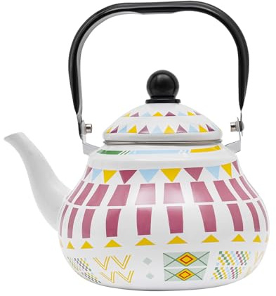 2.5L Wasserkessel Teekessel Emaille Effiziente Heizung Teekanne Teekessel Tee Kaffeekanne Weiß Pink Küchen Büros Picknicks