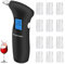 Xinlie Alkoholtester mit 12 Mundstücken. Professioneller Alkoholtester mit digitalem LCD-Bildschirm und Halbleitersensor Bluescreen-Alkoholtester, Atemalkoholtester, Blauer Bildschirm