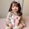 MineeQu 28 Zoll Langes braunes Haar Lebensechte Reborn Prinzessin Mädchen Puppen, die echt Aussehen und Sich echt anfühlen, Realistischee Neugeborene Kleinkind Sammlerpuppe Lächelnd mit Zähnen