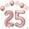 VUCDXOP Roségold Luftballon 25, XXL Riesige Geburtstag Ballon 52, 40 - 101cm Ballon Zahl Deko Folienballon Zahlen 5 & 2, Geburtstagsdeko Jubiläum Party Deko, Fliegt mit Helium (Nummer 25/52)