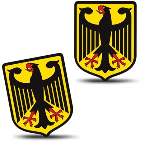 SkinoEu 2 x Vinyl Aufkleber Autoaufkleber Deutschland Deutsche Wappen Flagge Fahne Deutscher Adler Stickers Auto Moto Fahrrad Helm Fenster Tuning B 78
