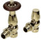 Traditional Thermostatic Radiator Valves Gold Polished Brass TRV Set+ L/S Bentley