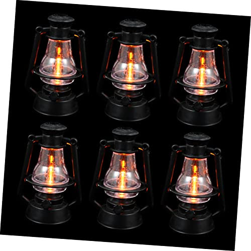 Alipis 6St Weihnachtspetroleumlampe Schwarze Schreibtischlampe Ampulle puppenhaus Beleuchtung Halloween Dekoration Halloween Decoration Christbaumschmuck Vintage- LED-Petroleumlampe