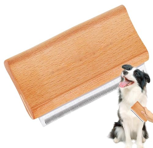 Hundebürste für kurzhaarige Hunde, Hundekämme für die Fellpflege,Hunde- und Katzenbürste mit Holzgriff | Entfilzungsunterwolle für Hunde, breite Hundepflegebürste für Katzen, Hundebürste für Haarausfa