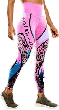 Generisch Women's Sports Leggings, Embossed Print Yoga Trousers，Colourful Gym Sports Leggings