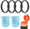 PEUTIER Ersatz-Flaschenclips für Gatorade GX, mit 4 Silikon-Deckeldichtungen, BPA-frei, Flaschenmundverschluss, Wasserflasche, Mundstück, Zubehör, 2 Stück (Hellblau)