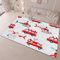 Teppich kinderzimmer 180x2770cm Cartoon Feuerwehrauto Hubschrauber Antirutsch Teppich Wohnzimmer Rechteckteppich, Schlafzimmer Teppich, Weiß Waschmaschinenfest Flanell Kurzflor Teppiche, Eingangsmatte