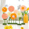 EASY JOY Daisy Felt Centerpieces for Tables Flower Birthday Party Decorations Pink Orange Daisy Table Centerpieces Decorations for Birthday Baby Shower Spring Summer Garden Home Decor