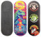 SPITBOARDS 34mm Fingerboard Deck - Real Wood (5-Layers) Classic Popsicle Street Shape - Size: 34 x 96 mm - Single Graphic Deck (Real Wear) - Optimized Concave - Sunset Raptor