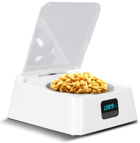LICAEVEY Automatic Cat Feeder, Infrared Sensor Cat Food Dispenser, ABS & Stainless Steel, 350ml, Cat & Dog Smart Bowl