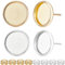 Beebeecraft 60 Stück Cabochon Ohrstecker In 2 Farben 18 Karat Gold Und 925 Sterling Silber Plattiert 304 Edelstahl Flach Rund 10mm Ohrstecker Lünette Rohlinge Mit 60 Schmetterlings