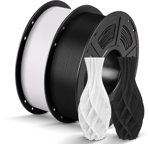 ANYCUBIC PLA Filament 1.75mm 2KG, 3D Drucker Filament, Filament-3D-Druckmaterialien Intelligente Identifikation, Schwarz Weiß