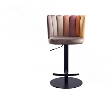 KAWOLA Barhocker Design höhenverstellbar & drehbar JADA Velvet Braun, Eleganter Barstuhl, Moderner Küchenhocker